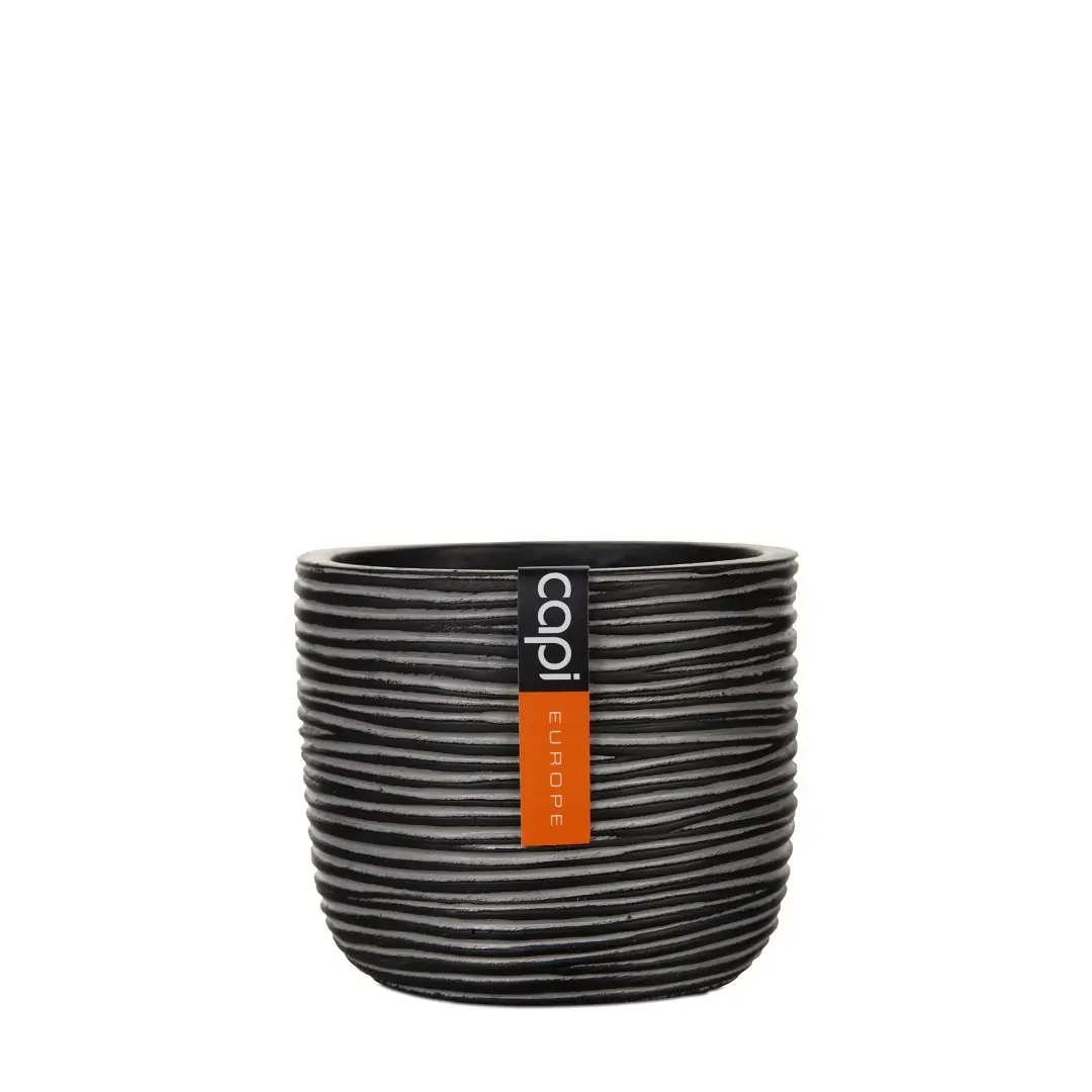Ei pot Rib I 8x6,5 zwart Capi Nature