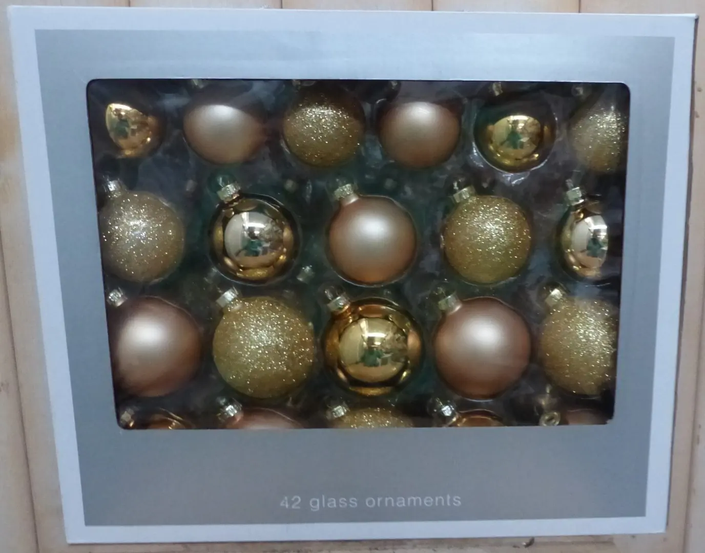 Kerstballen glas goud 42 ballen