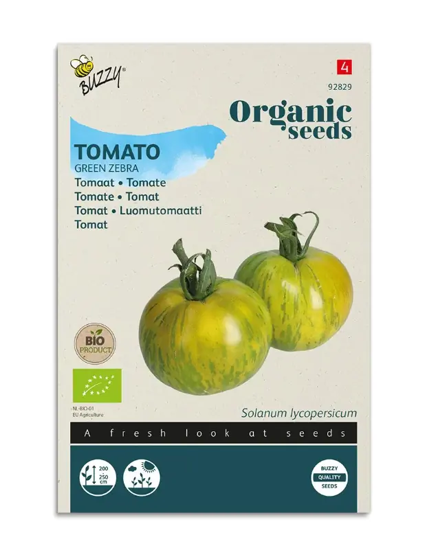 Seeds tomaat green zebra 0.1 gram Buzzy