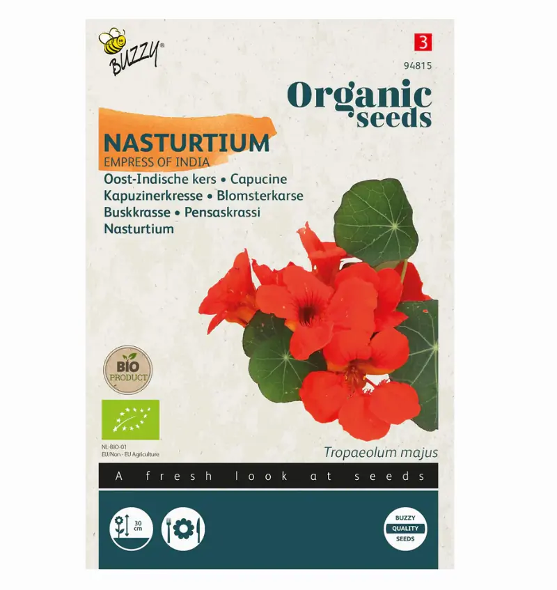 Zaden tropaeolum empress india 1.5 gram Organic Tuinplus