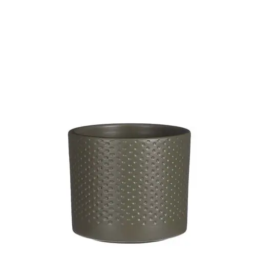 Era pot rond groen relief h9xd10 cm Mica Decorations