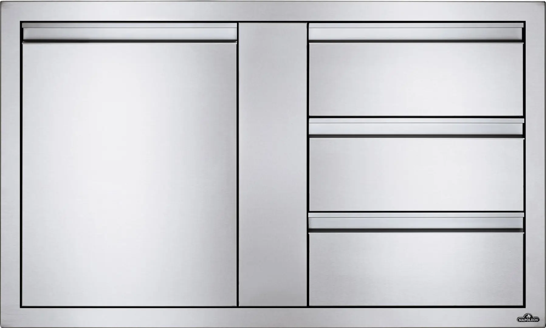 Inbouwdeur en drie laden combinatie groot (115x71 cm) Napoleon Grill