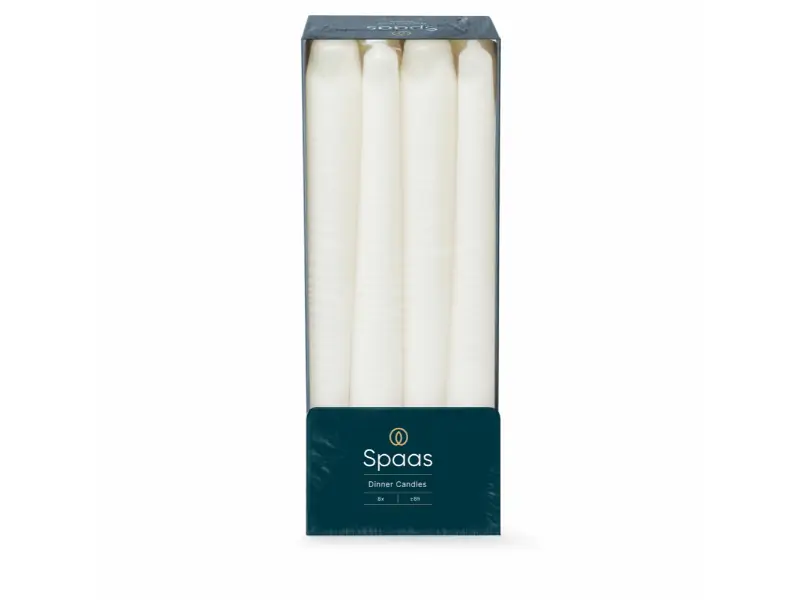 Dinerkaars d2.1h25 cm wit 8st Spaas