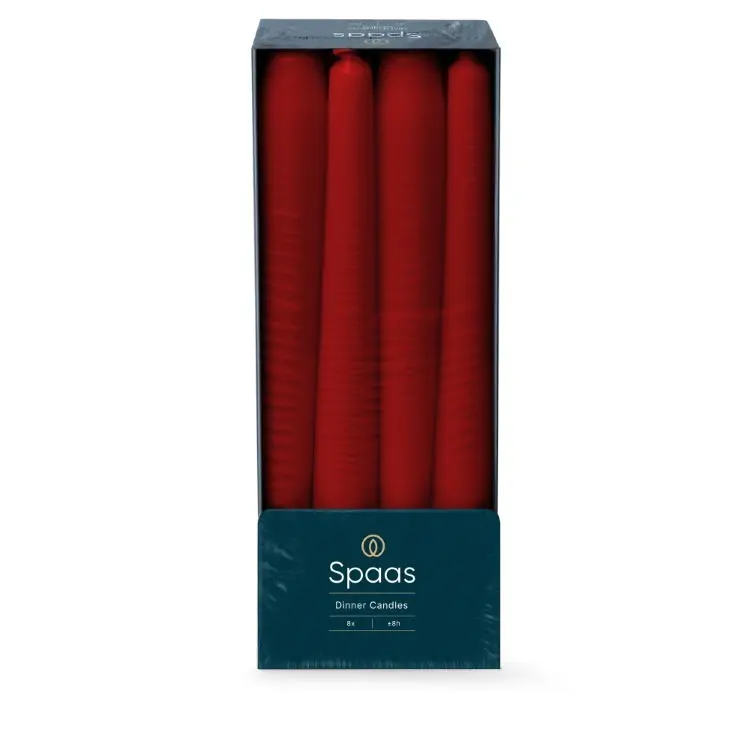 Dinerkaars d2h25 cm 8u 8st rood Spaas