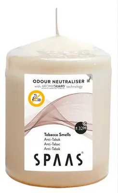 Geurkaars 32u d7h10 cm anti-tabak Spaas