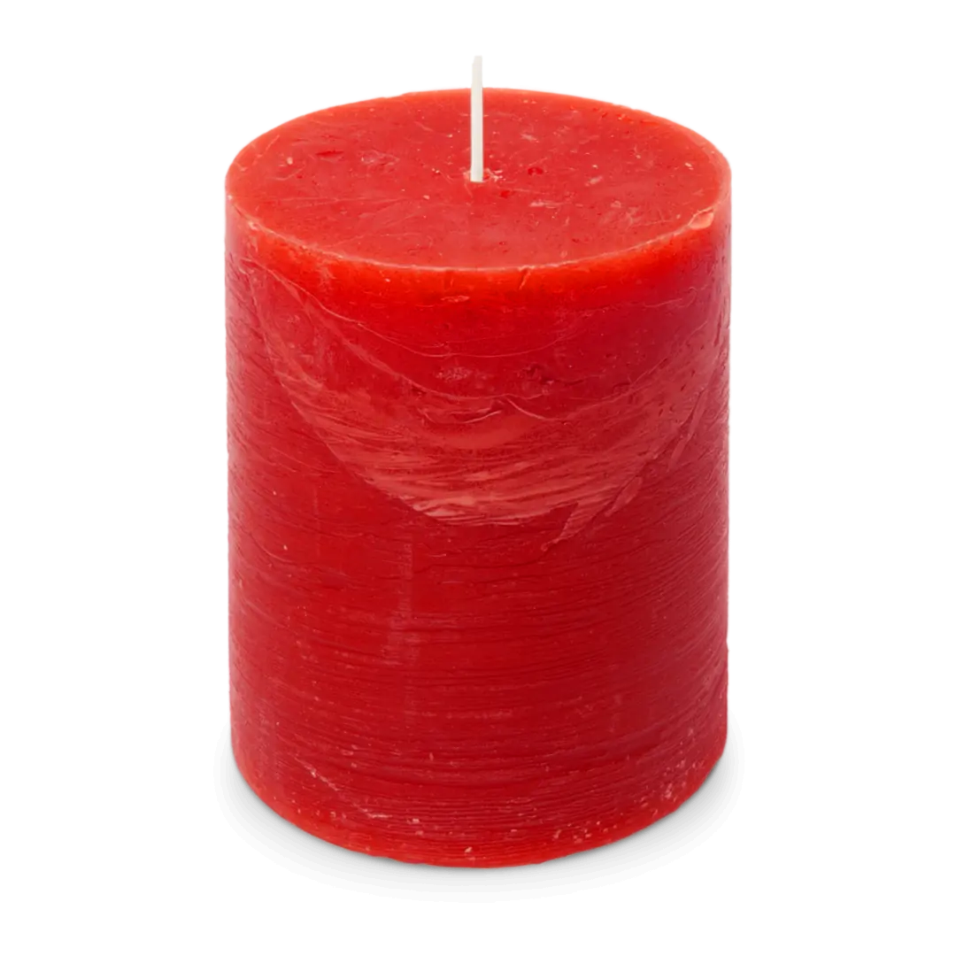 Kaars rustiek 100/130 mm rood Spaas