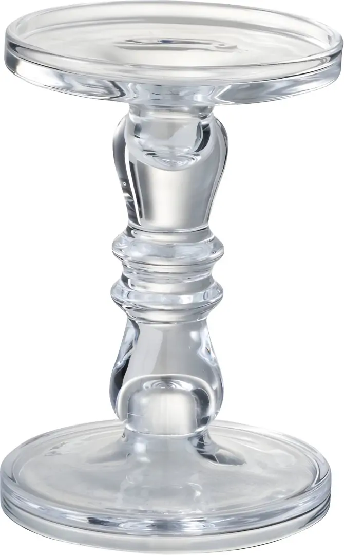 Kandelaar/kaarshouder leti glas transparant s 13x13x19 cm Jolipa
