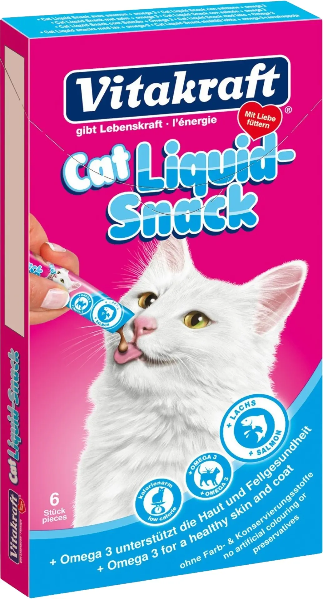Kat Cat-Liquid snack zalm & omega 6 stuks Gebr. de Boon Vitakraft