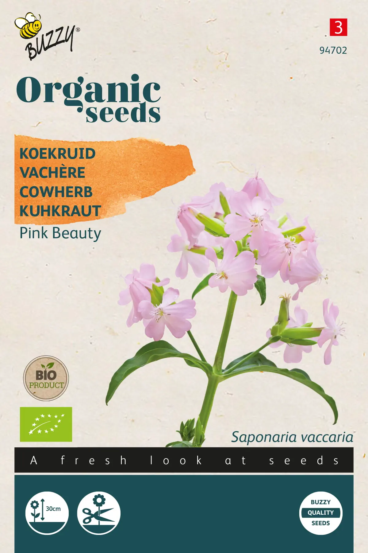 Organic Saponaria Koekruid Pink Beauty (Bio) zaden Buzzy