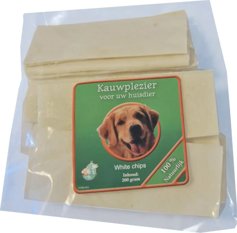 Boon kauwchips white 200-220g in zak Gebr. de Boon