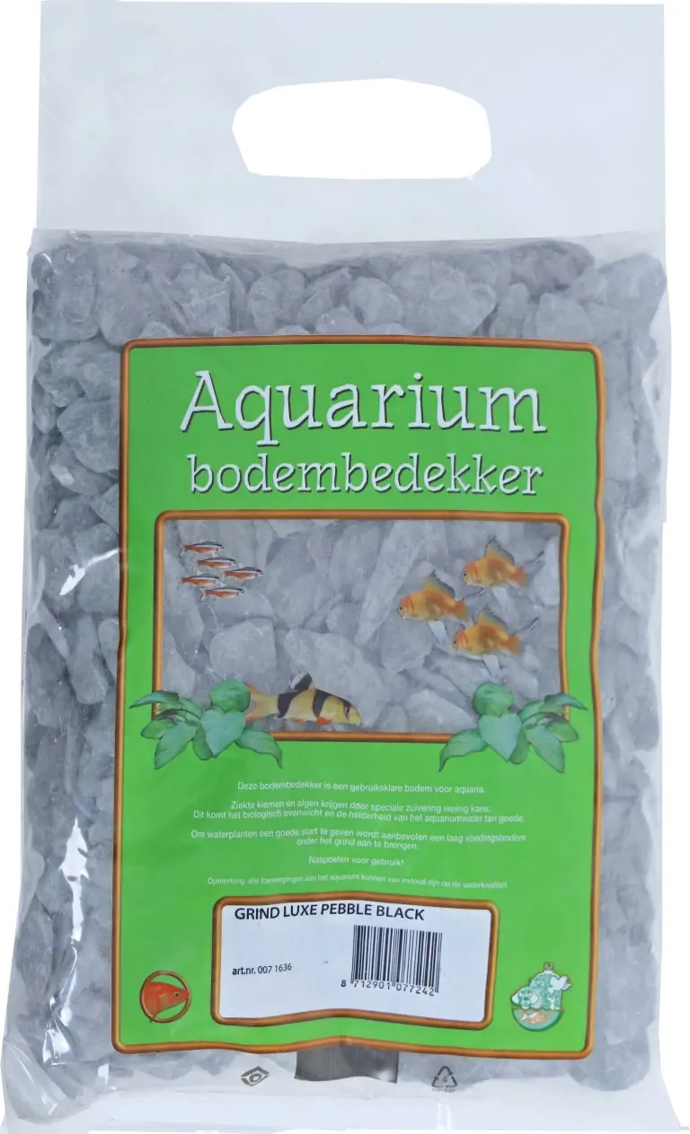 Boon Aqua Deco aquariumgrind pebble black 4kg Gebr. de Boon