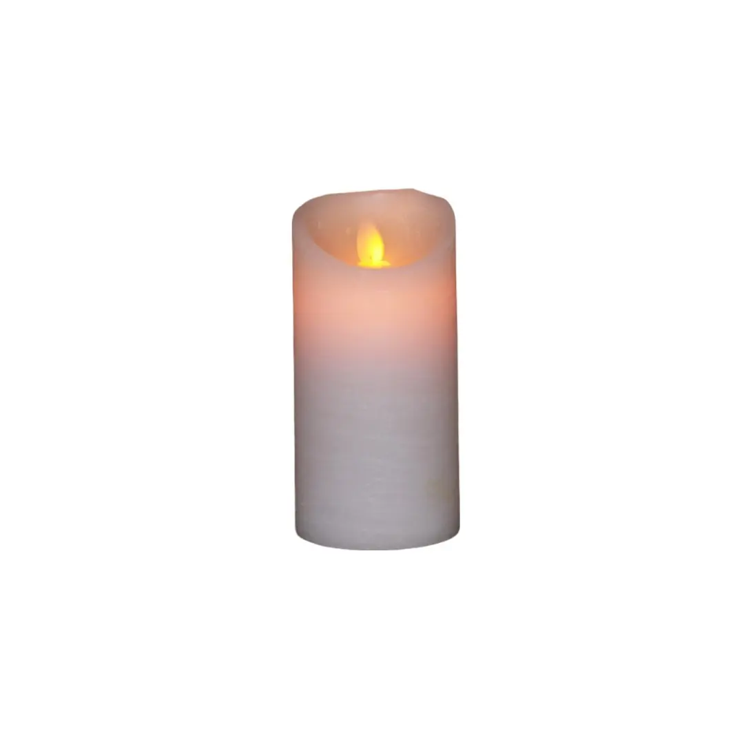 Batterijverlichting kaars wax rustiek met bewegende vlam 15 cm Anna's Collection