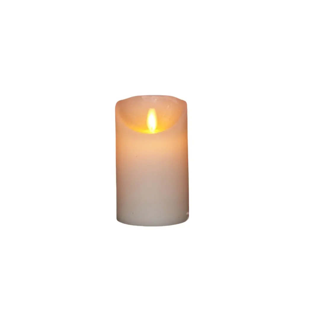 Batterijverlichting LED kaarsen wax rustiek 7,5x12,5 cm ivoor Anna's Collection