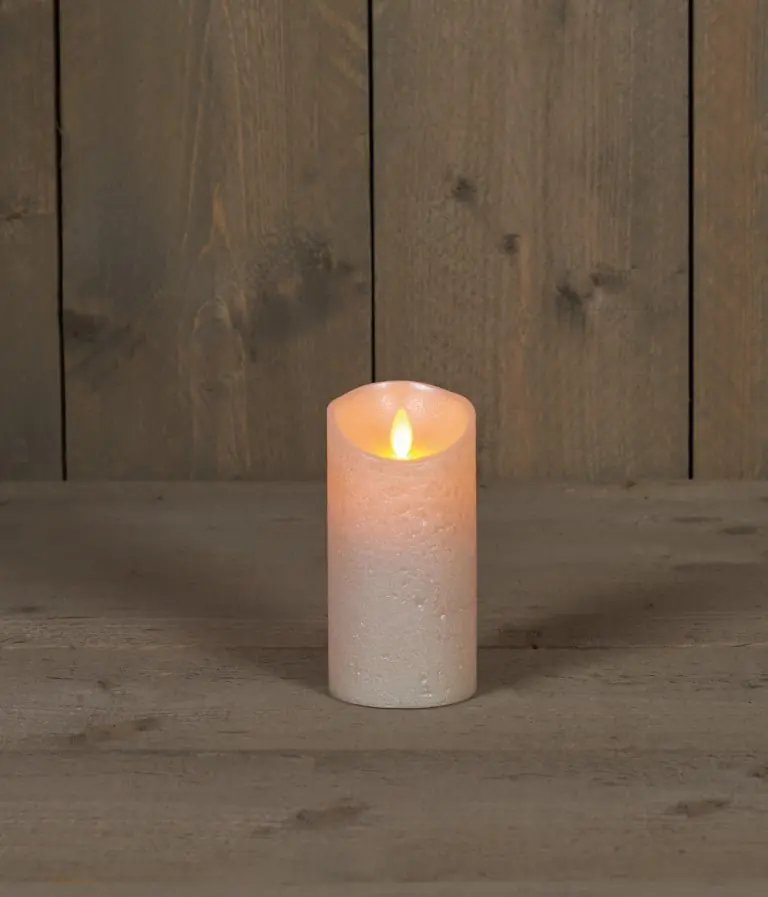 Kaars Parel Wax Rustiek Bewegende Vlam 7,5X15Cm 3Xaaa/Timer Anna's Collection