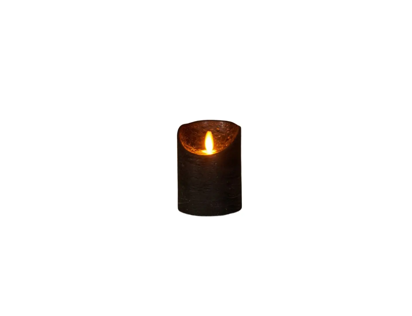 Kaars wax rustiek bewegende vlam 7,5x10 cm zwart b.o. Anna's Collection