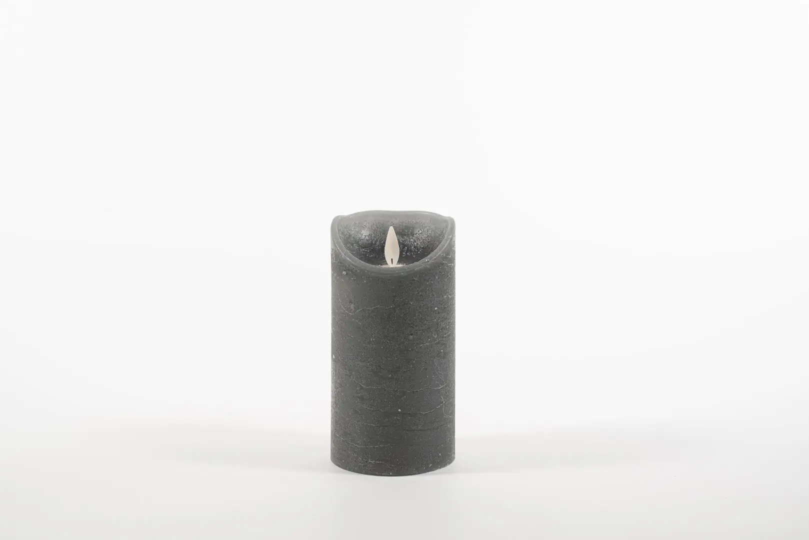 Rustic Wax Candle Moving Flame 7,5 x 15 cm Grey 3 x Aaa Anna's Collection