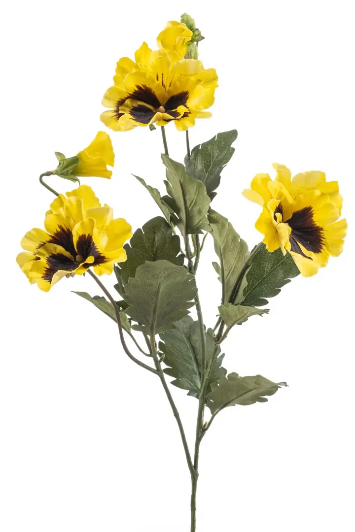 Pansy spray yellow 55 cm kunstplant Emerald