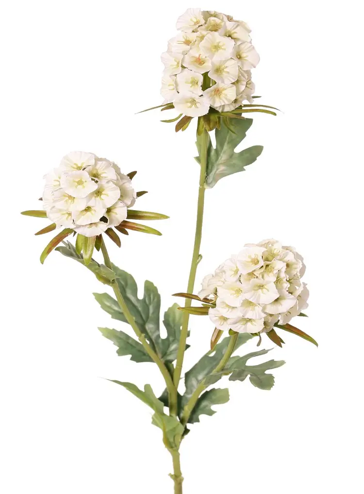 Dianthus Chinese anjer 3x vertakt met 3 bloemen 2x 8x5 cm 1x 6x5 cm & 6 bladeren 77 cm kunstbloem Top Art