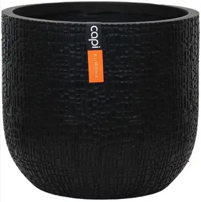 Pot bol Skin 17x15 zwart bloempot Capi Europe
