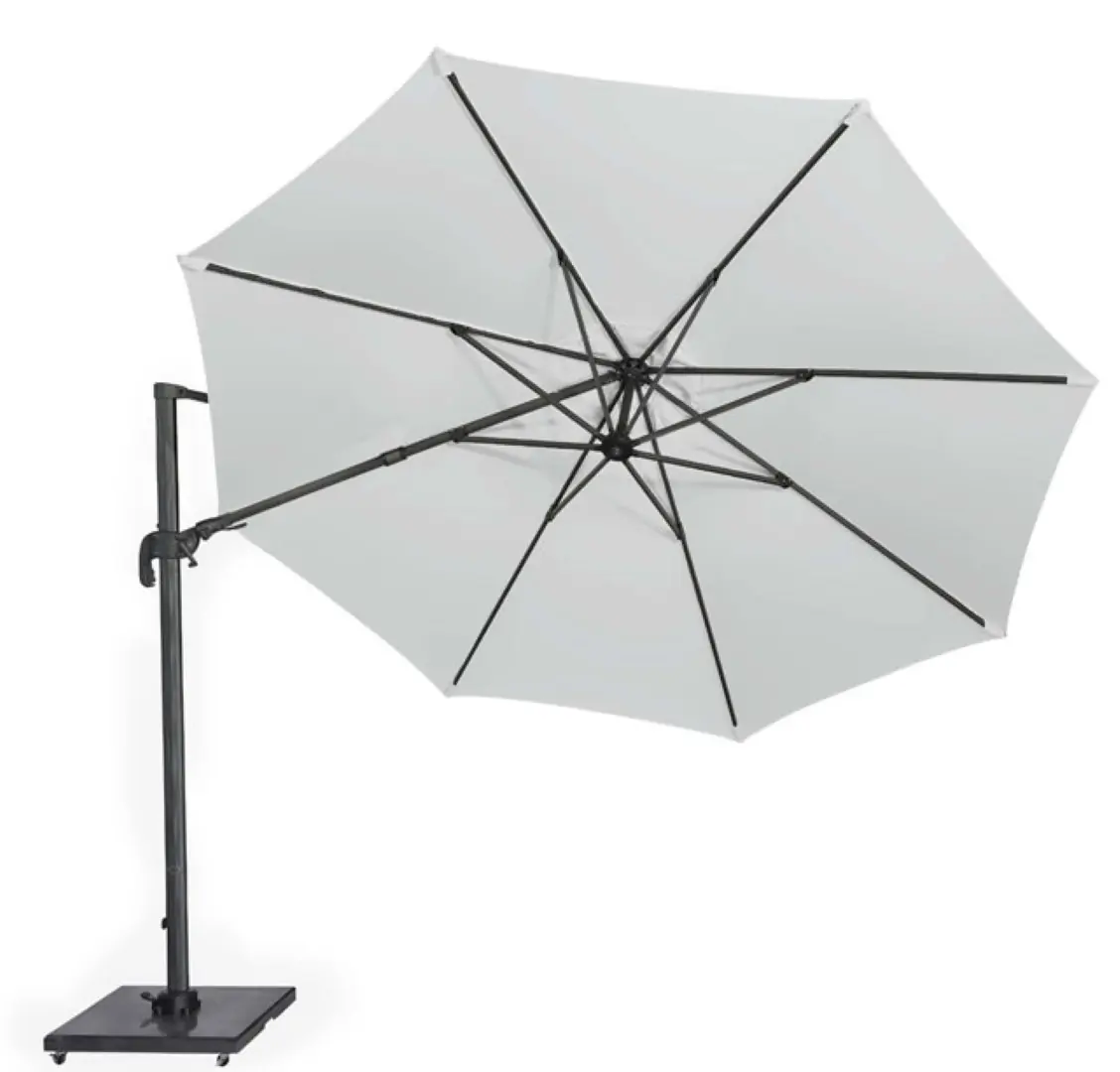 Zweefparasol Solarflex Zijwaarts Kantelbaar (T2) wit dia. 350 cm zonwering Platinum
