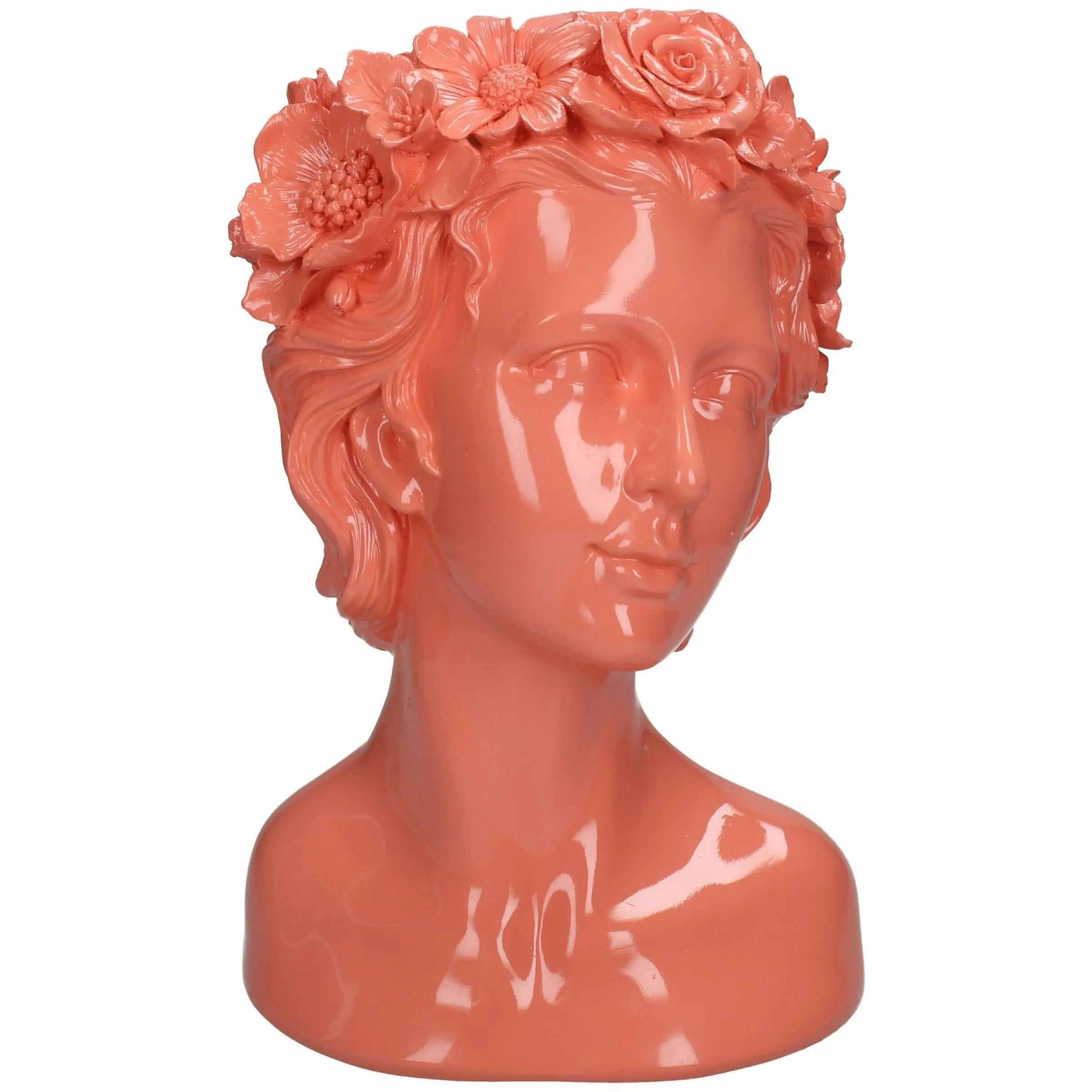 Vaas Dame Bloemen Polyresin Roze 18x19x29 cm HD Collection