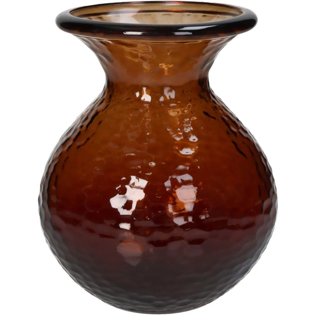 Vaas gerecycled glas terra 15x15x18.5 cm HD Collection