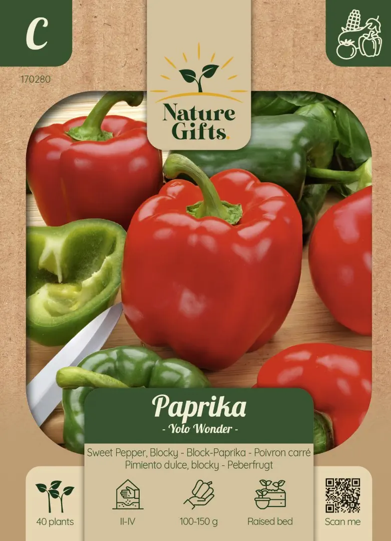 Paprika Yolo Wonder groentenzaad Nature Gifts Baltus