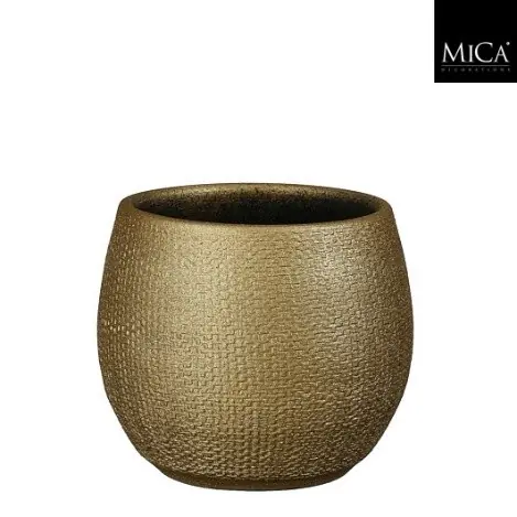 Pot porto goud metalliek H14 x D15 cm Mica Decorations