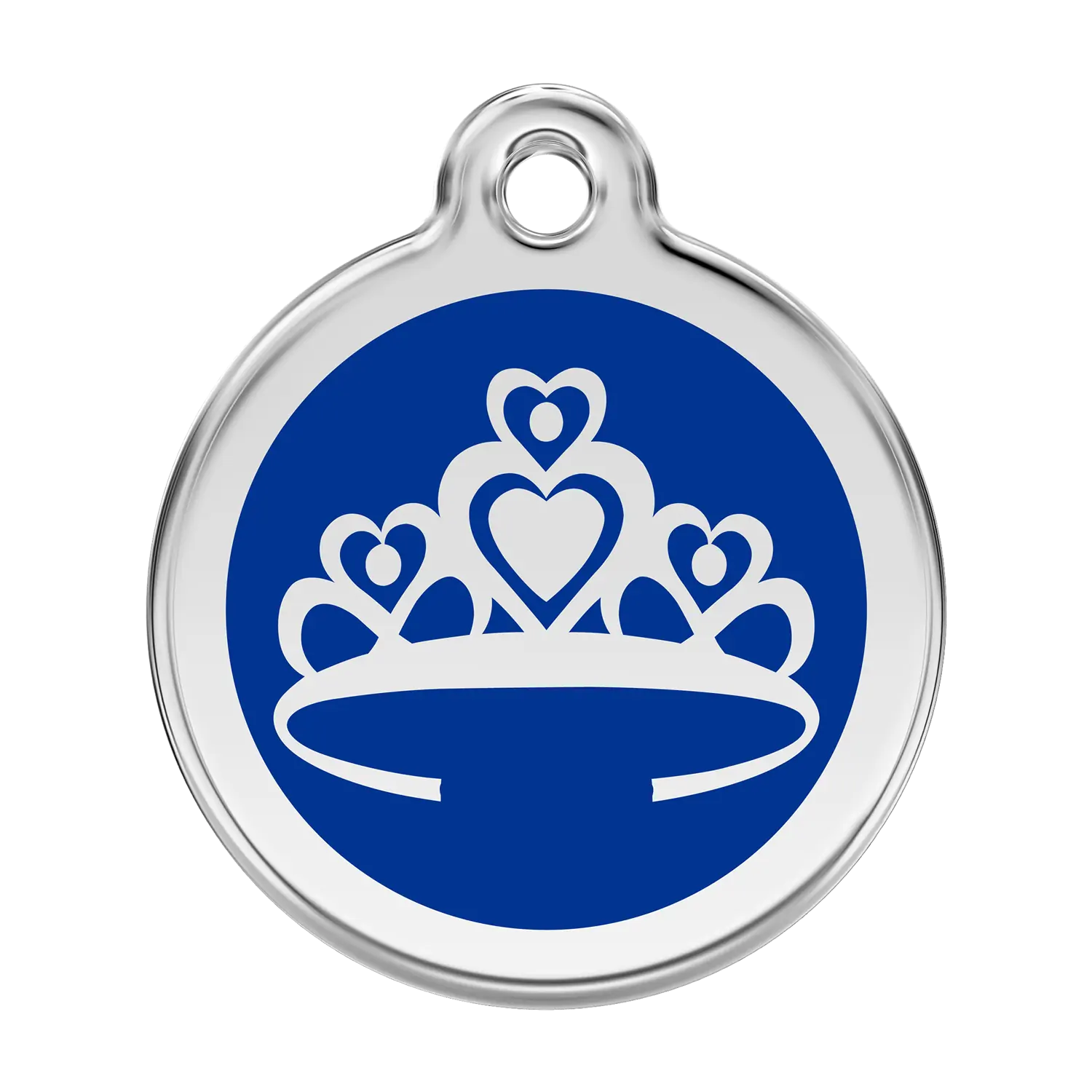 Crown Navy roestvrijstalen hondenpenning large/groot dia. 3,8 cm RedDingo