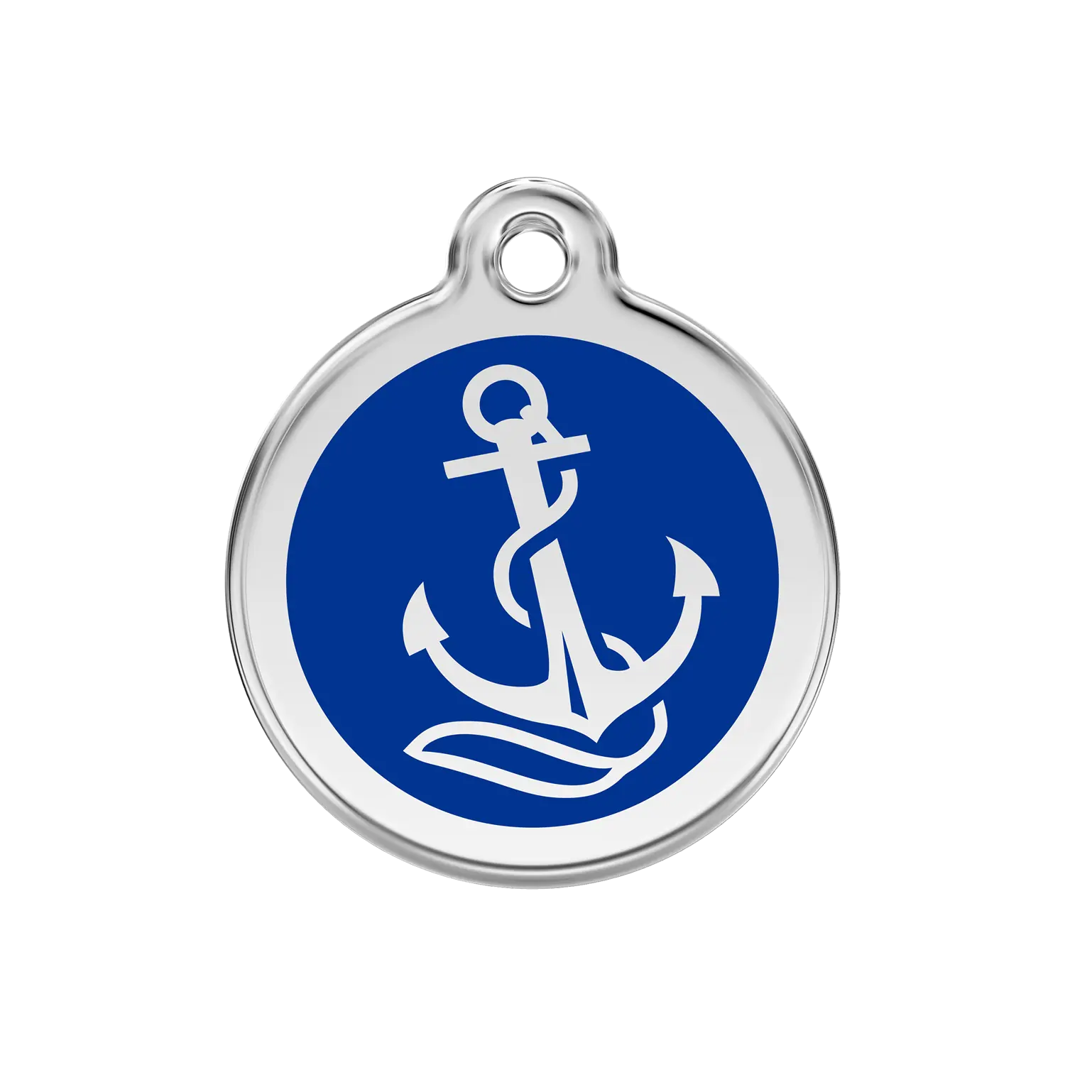 Anchor Navy roestvrijstalen hondenpenning medium/gemiddeld dia. 3 cm RedDingo