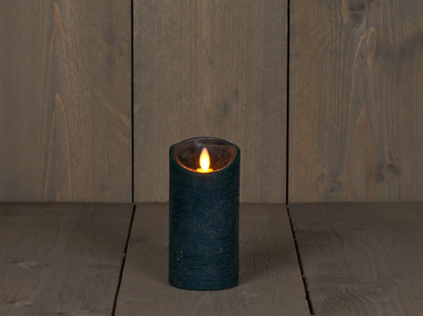 Kaars wax rustiek bewegende vlam 7,5x15 cm antiek groen b.o. Anna's Collection