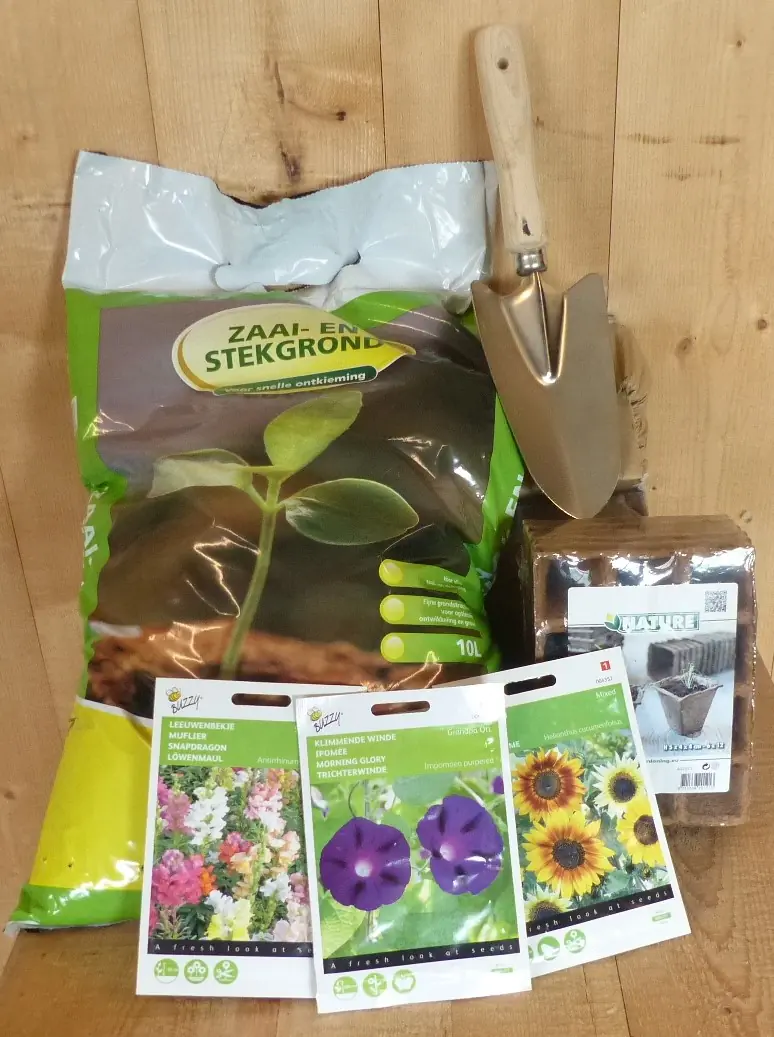 Cadeaupakket zomer zadenpakket geel, paars en roze tinten Warentuin Mix