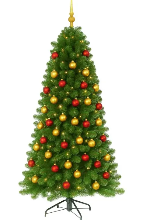 Arctic Spruce groen vanaf 150 cm hoog kunstkerstboom opgemaakt met piek, rood & goud Holiday Tree