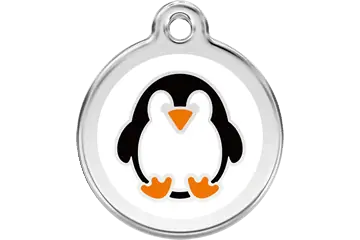 Penguin roestvrijstalen hondenpenning large/groot dia. 3,8 cm RedDingo